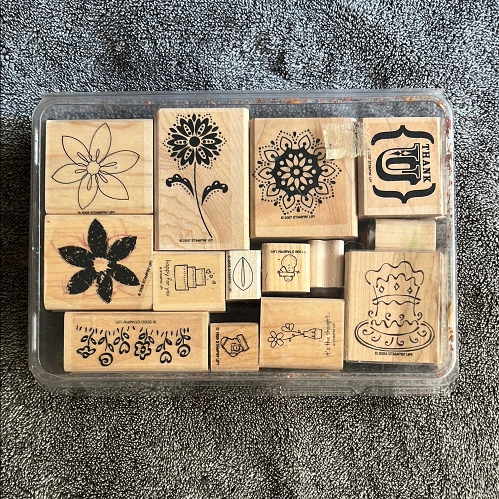 Floral and Decorative Rubber Stamps Set
